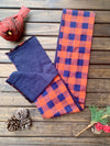 Fighting Orange and Navy Herringbone